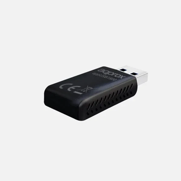 Approx APPUSB1800 Adaptador USB Wi-Fi 6 1800 Mbps Doble Banda (2.4GHz/5GHz), 802.11ax/ac/n/g/b, para Streaming y Gaming, Windows/Linux, Negro Approx APPUSB1800 Adaptador USB Wi-Fi 6 1800 Mbps Doble Banda (2.4GHz/5GHz), 802.11ax/ac/n/g/b, para Streaming y Gaming, Windows/Linux, Negro