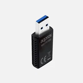 Approx APPUSB1800 Adaptador USB Wi-Fi 6 1800 Mbps Doble Banda (2.4GHz/5GHz), 802.11ax/ac/n/g/b, para Streaming y Gaming, Windows/Linux, Negro