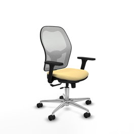 PIQUERAS Y CRESPO Silla de oficina Jorquera con mecanismo Sincro/Traslack Crema y Blanco
