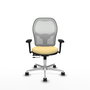 PIQUERAS Y CRESPO Silla de oficina Jorquera con mecanismo Sincro/Traslack Crema y Blanco