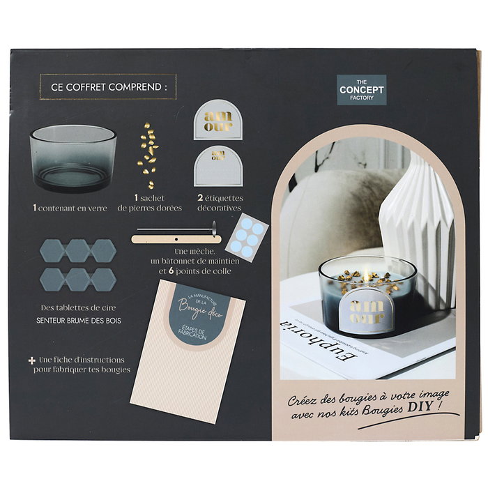 The Concept Factory Kit Hacer Vela Piedras Doradas