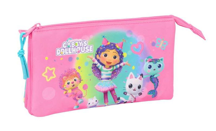 Safta Portatodo Triple Gabby's Dollhouse Confetti 22x12x3 cm Safta Portatodo Triple Gabby's Dollhouse Confetti 22x12x3 cm