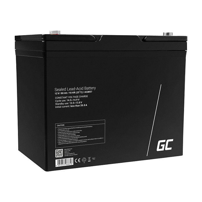 Green Cell AGM57 Batería AGM de 12 V 80 Ah