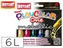 Playcolor Metallic One Témperas Sólidas en Barra, 6 Colores Metalizados Surtidos