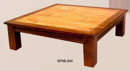 DKD Home Decor Mesa de Centro de Acacia 100x60x30 cm Negro y Natural