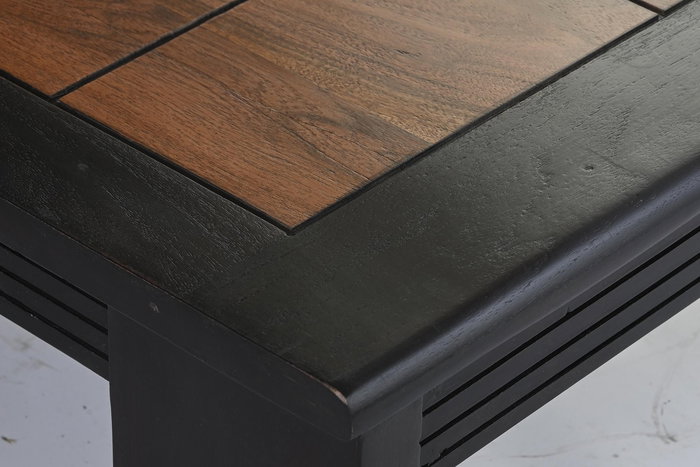 DKD Home Decor Mesa Centro Negro Natural Acacia 100x60x30 cm