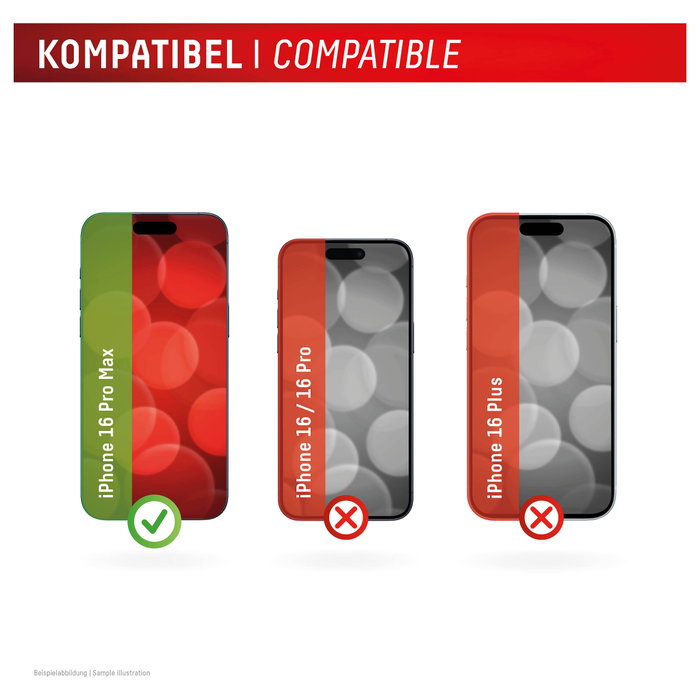 Displex Protector de pantalla de vidrio templado para iPhone 16 Pro Max