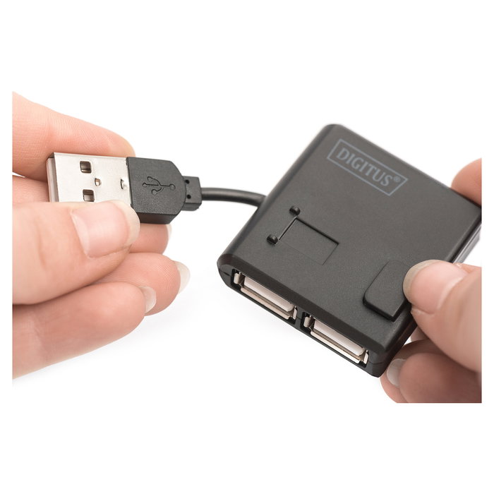 Digitus Hub USB 2.0 de 4 Puertos, Negro Digitus Hub USB 2.0 de 4 Puertos, Negro