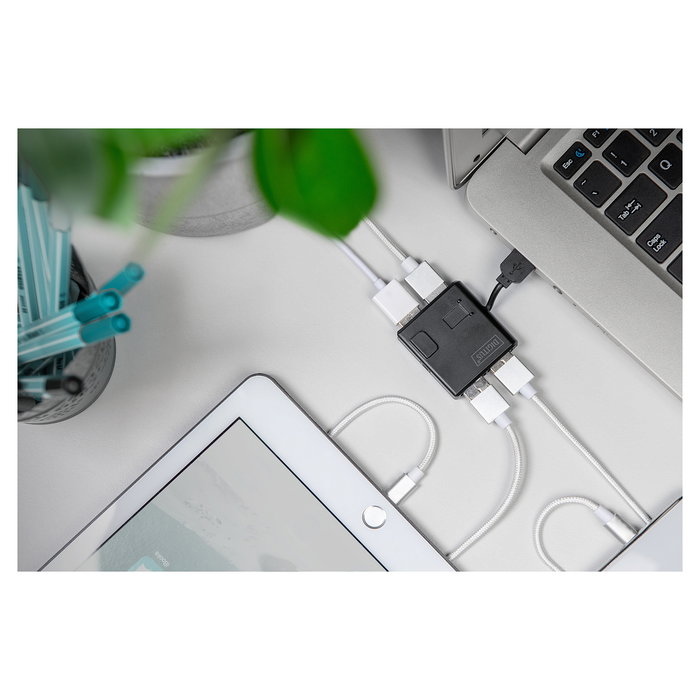Digitus Hub USB 2.0 de 4 Puertos, Negro Digitus Hub USB 2.0 de 4 Puertos, Negro