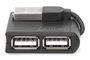 Digitus DA-70217 Hub USB 2.0 Compacto Negro de 4 Puertos, Interfaz de 480 Mbit/s para Conectar hasta 4 Dispositivos, Compatible con PC y Mac, Plug and Play