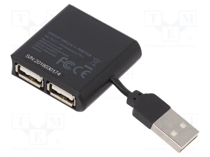 Digitus Hub USB 2.0 de 4 puertos DA-70217 Negro