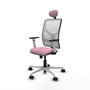 PIQUERAS Y CRESPO Silla de oficina Motilla con Mecanismo Sincro Rosa y Blanca