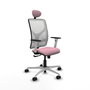 PIQUERAS Y CRESPO Silla de oficina Motilla con Mecanismo Sincro Rosa y Blanca