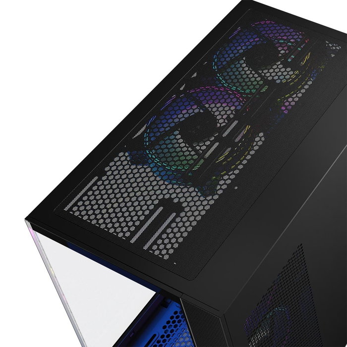 Modecom Volcano Panorama Apex ARGB 5F Midi Tower Negro - Para gaming, 2x USB 3.0, USB-C, ATX/ Micro ATX/ ITX