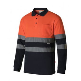 Velilla Polo Alta Visibilidad Bicolor 305515 55% Algodón 45% Poliéster Reflectante Tallas S-5XL