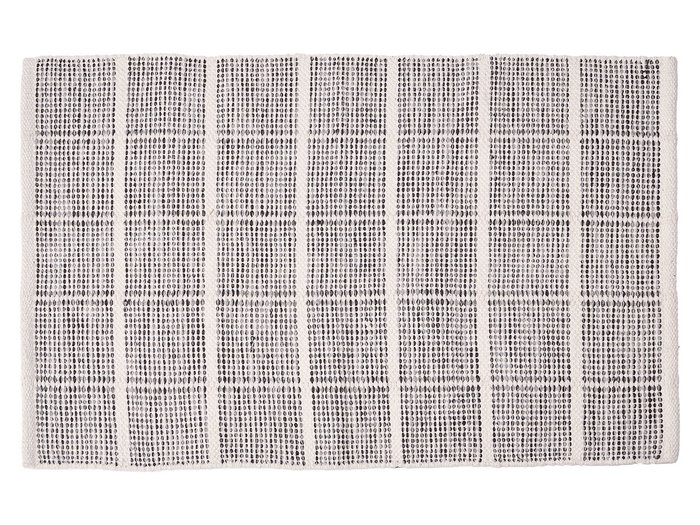 Giftdecor Alfombra Artesanal Cuadros Gris 90 x 60 cm Poliéster y Algodón (Set de 8)