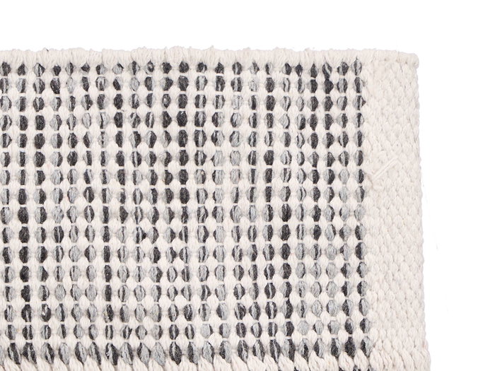 Giftdecor Alfombra Artesanal Cuadros Gris 90 x 60 cm Poliéster y Algodón (Set de 8)