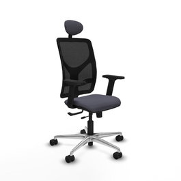 PIQUERAS Y CRESPO Silla de oficina Motilla con mecanismo Sincro/Traslack Gris oscuro y Negro