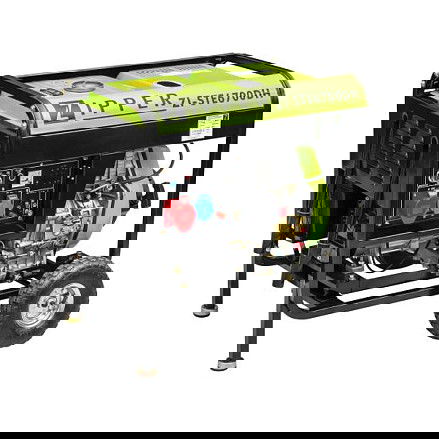 Zipper Grupo Electrógeno Diésel ZI-STE6700DH - 5700W, 230V, 12.5L, Encendido Electrónico, 12V, Ruedas