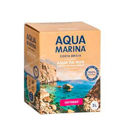 AQUAMARINA COSTA BRAVA Agua de Mar Isotónica Natural, Captada Mediterráneo Costa Brava, Bag-in-Box 3L