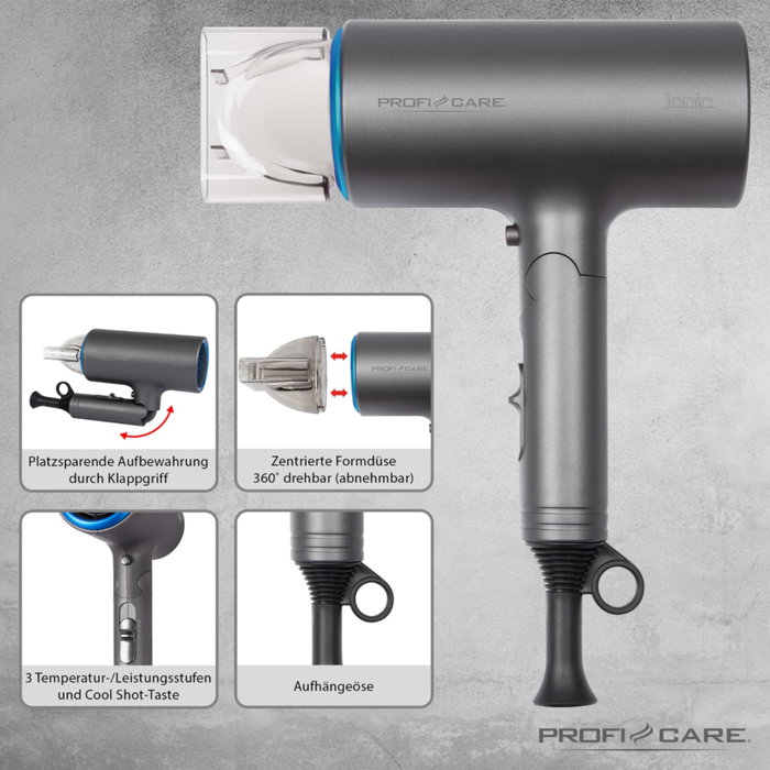 Proficare PC-HT 3073 Secador de Pelo Azul