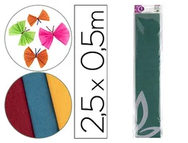 Liderpapel Papel crespon Verde oscuro 50 cm x 2,5 m 34g/m2