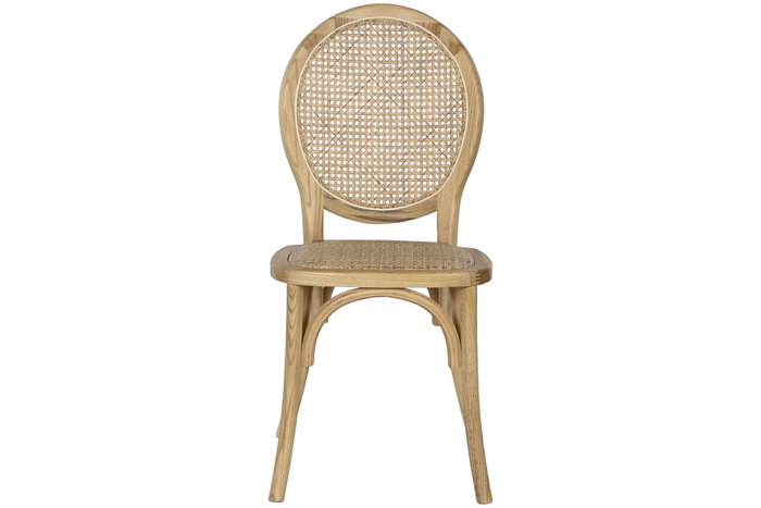 DKD Home Decor Silla Vintage Medallón Fuyan Marrón Claro Apilable 42x96x45 cm (2 Unidades)