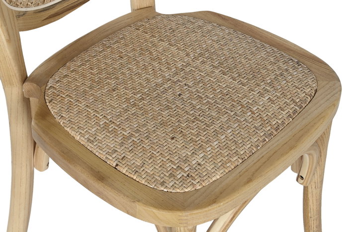 DKD Home Decor Silla Vintage Medallón Fuyan Marrón Claro Apilable 42x96x45 cm (2 Unidades)