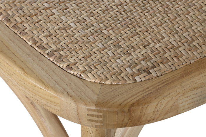 DKD Home Decor Silla Vintage Medallón Fuyan Marrón Claro Apilable 42x96x45 cm (2 Unidades)