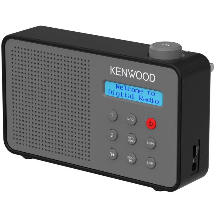 Kenwood CR-M25DAB Radio DAB+ Portátil con Bluetooth y Alerta ASA, Gris