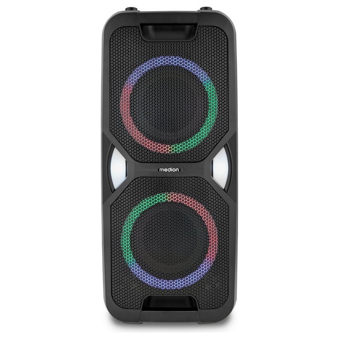 Medion PE-1 Pure Party Lautsprecher 50W RMS Bluetooth 5.4 Negro Altavoz para Fiestas con LED y Micrófono Medion PE-1 Pure Party Lautsprecher 50W RMS Bluetooth 5.4 Negro Altavoz para Fiestas con LED y Micrófono