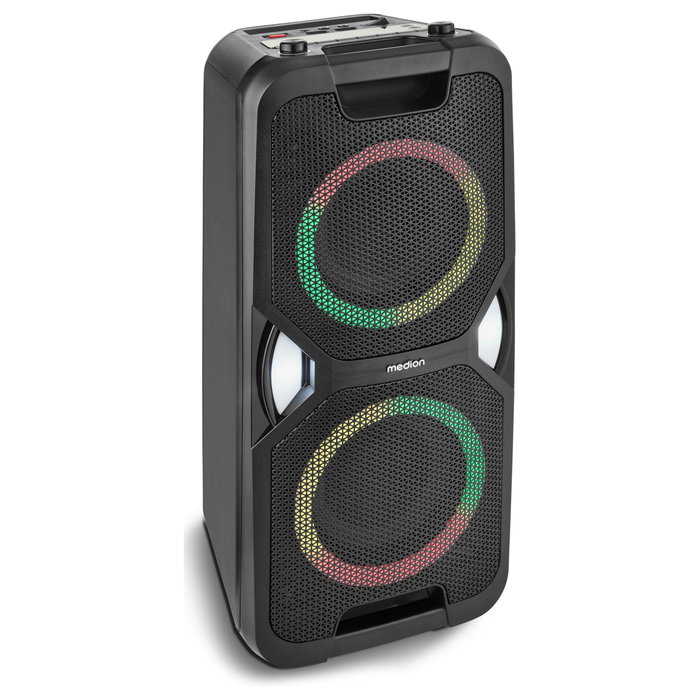 Medion PE-1 Pure Party Lautsprecher 50W RMS Bluetooth 5.4 Negro Altavoz para Fiestas con LED y Micrófono Medion PE-1 Pure Party Lautsprecher 50W RMS Bluetooth 5.4 Negro Altavoz para Fiestas con LED y Micrófono
