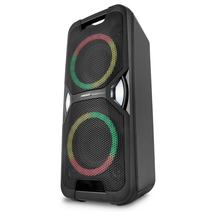Medion PE-1 Pure Party Lautsprecher 50W RMS Bluetooth 5.4 Negro Altavoz para Fiestas con LED y Micrófono Medion PE-1 Pure Party Lautsprecher 50W RMS Bluetooth 5.4 Negro Altavoz para Fiestas con LED y Micrófono