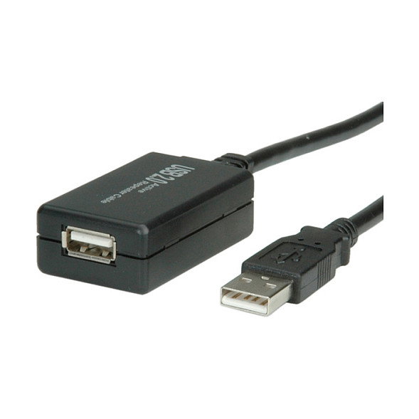 Value Cable de extensión USB 2.0 activo con repetidor 12 m Negro Value Cable de extensión USB 2.0 activo con repetidor 12 m Negro