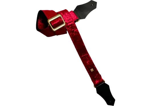 GETM Correa para Guitarra y Bajo - Terciopelo Triturado Borgoña, Nailon y Piel, Ajustable hasta 165 cm