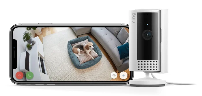 Ring Indoor Camera (2nd Gen) - Cámara de seguridad IP interior inalámbrica, 1080p Full HD, WiFi, visión nocturna, color blanco, para pared