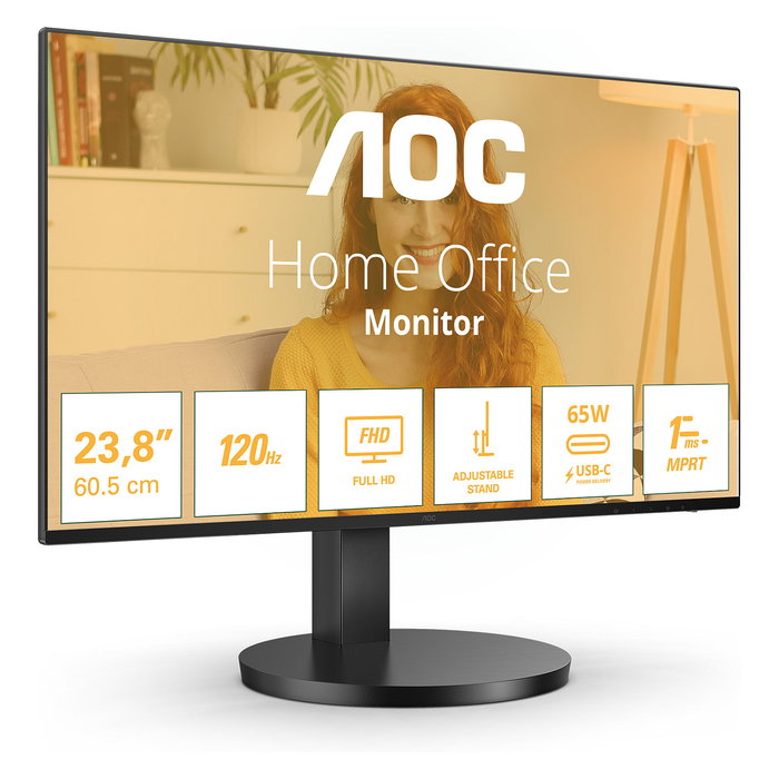 AOC B3 24B3CF3 Monitor 23.8" FHD IPS 1920x1080 100Hz 1ms HDMI USB-C Negro