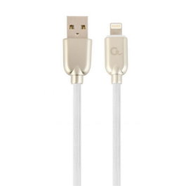 Gembird Cable de carga y datos premium Lightning a USB A 2 m Blanco, CC-USB2R-AMLM-2M-W