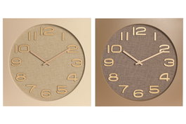 DKD Home Decor Reloj de Pared PVC Surtido de 2 Unidades en Moka y Verde