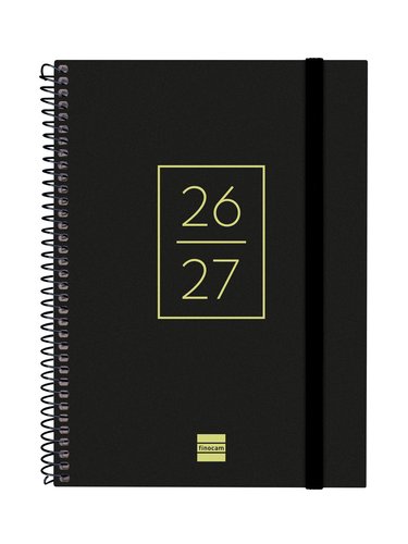 Finocam Agenda Secundaria para Estudiantes Espiral Curso 2026-2027 Negro