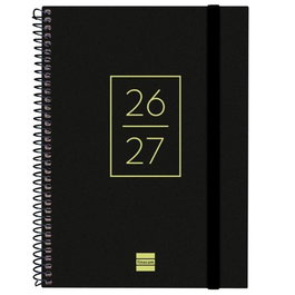 Finocam Agenda Secundaria para Estudiantes Espiral Curso 2026-2027 Negro