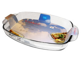 Fuente Rectangular de Cristal para Horno y Microondas de 3,6 L
