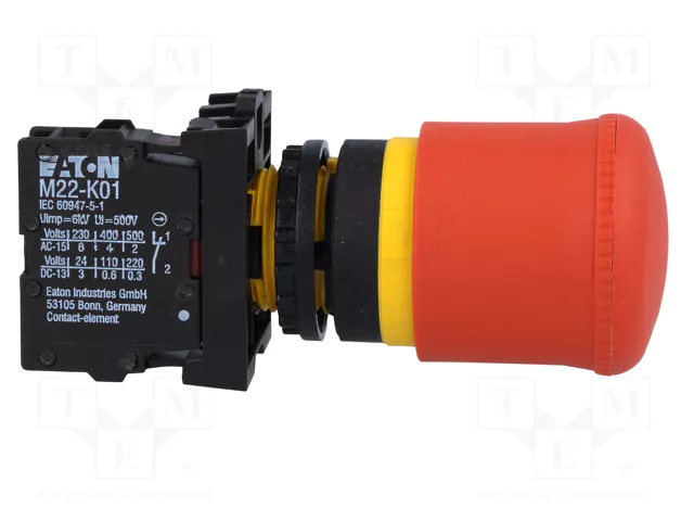 Eaton M22-PV/K01 Interruptor pulsador Rojo