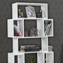Hanah Home Estantería Shiny White Moderna Escandinava Blanca 84x160x30cm