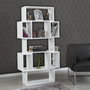 Hanah Home Estantería Shiny White Moderna Escandinava Blanca 84x160x30cm