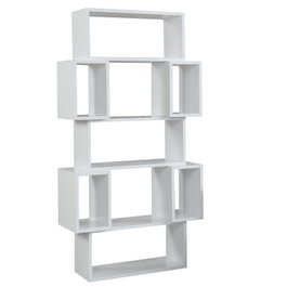 Hanah Home Estantería Shiny White Moderna Escandinava Blanca 84x160x30cm
