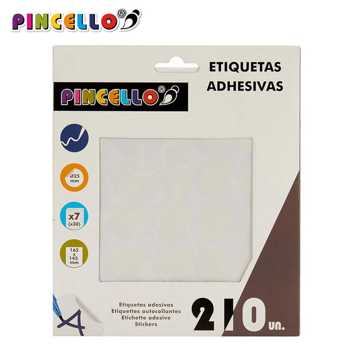 Pincello Etiquetas Adhesivas Diam 25 mm 7 Hojas (Set de 120)