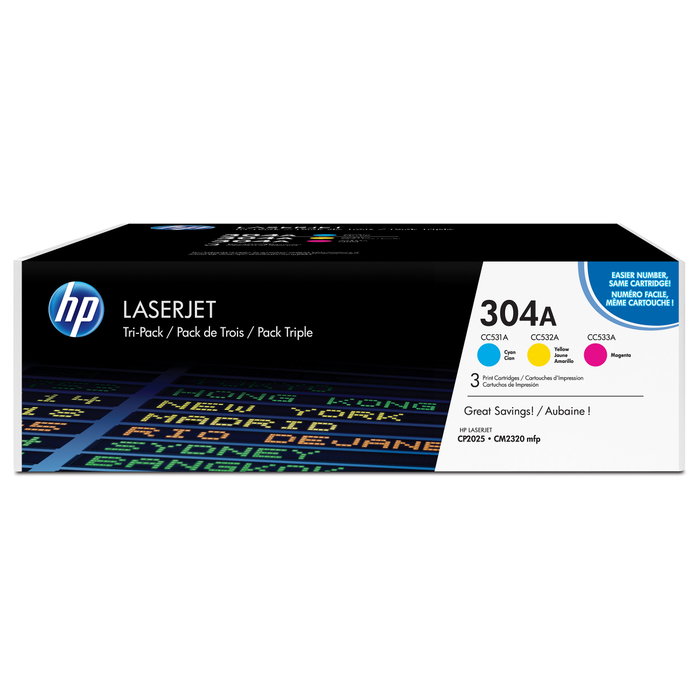 HP 304A Multipack de tóner original (Cian, Magenta, Amarillo)