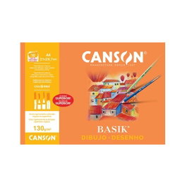Canson Pack de 10 Hojas de Papel de Dibujo Basik 130g A4