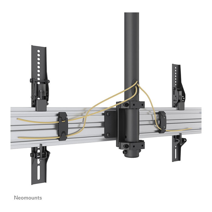 Newstar Neomounts NMPRO-C12 Soporte de techo para videowall, 2 pantallas de 32 a 65 pulgadas, hasta 30 kg por pantalla, altura ajustable 325 cm, VESA 100x100 a 600x400 mm, negro